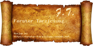 Ferster Tarziciusz névjegykártya